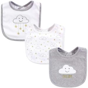 image:imageHudson Baby Unisex Baby Cotton Bibs Holiday Bold Boy One SizeGray Cloud