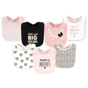 image:imageHudson Baby Unisex Baby Cotton Bibs Holiday Bold Boy One SizeLeopard Hearts