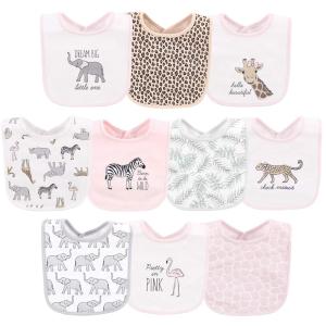 image:imageHudson Baby Unisex Baby Cotton Bibs Holiday Bold Boy One SizeModern Pink Safari