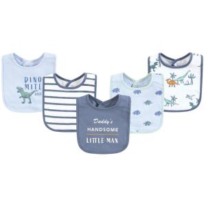 image:imageHudson Baby Unisex Baby Cotton Bibs Holiday Bold Boy One SizePastel Dino