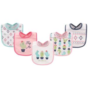 image:imageHudson Baby Unisex Baby Cotton Bibs Holiday Bold Boy One SizePink Cactus
