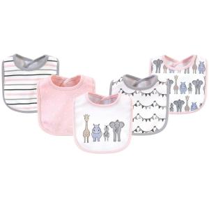 image:imageHudson Baby Unisex Baby Cotton Bibs Holiday Bold Boy One SizePink Safari