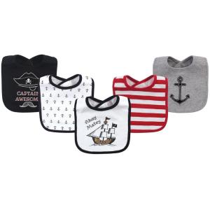 image:imageHudson Baby Unisex Baby Cotton Bibs Holiday Bold Boy One SizePirate Ship