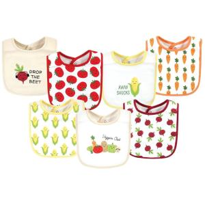 image:imageHudson Baby Unisex Baby Cotton Bibs Holiday Bold Boy One SizeVeggies