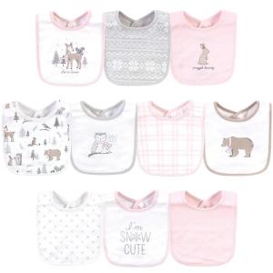 image:imageHudson Baby Unisex Baby Cotton Bibs Holiday Bold Boy One SizeWinter Forest