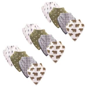 image:imageHudson Baby Unisex Baby Cotton Fleece Bandana Bibs Bears 12Pack One SizeBears 12pack