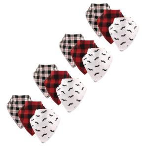 image:imageHudson Baby Unisex Baby Cotton Fleece Bandana Bibs Bears 12Pack One SizeMustache 12pack