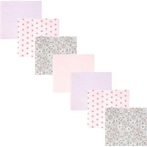 image:imageHudson Baby Unisex Baby Cotton Polyester Flannel Receiving Blankets BundleOutline Floral Soft Pink