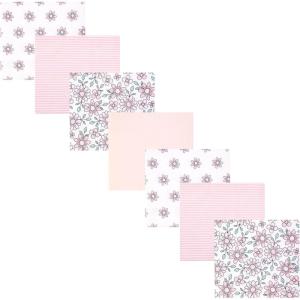 image:imageHudson Baby Unisex Baby Cotton Polyester Flannel Receiving Blankets BundlePink Mint Floral