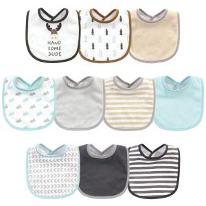 image:imageHudson Baby Unisex Baby Cotton and Polyester Bibs Moon And Back One SizeHandsome Moose