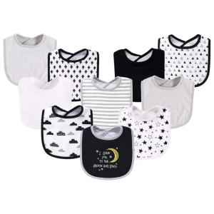 image:imageHudson Baby Unisex Baby Cotton and Polyester Bibs Moon And Back One SizeMoon and Back
