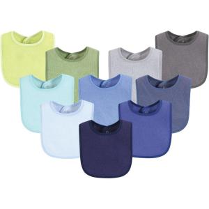 image:imageHudson Baby Unisex Baby Drooler Bib With Waterproof LiningBlue Lime