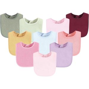 image:imageHudson Baby Unisex Baby Drooler Bib With Waterproof LiningPink Yellow