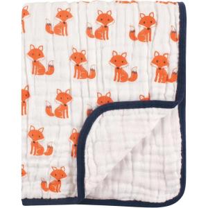 image:imageHudson Baby Unisex Baby Muslin Tranquility Quilt Blanket Winter Forest One SizeFoxes