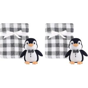 image:imageHudson Baby Unisex Baby Plush Blanket Security Blanket and Toy Set Boy Whale One SizeMr Penguin