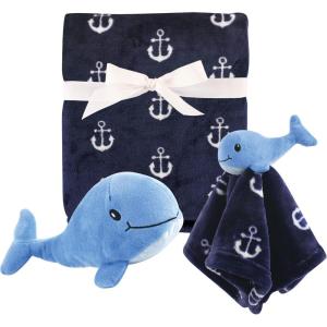 image:imageHudson Baby Unisex Baby Plush Blanket with Toy Blue Whale One SizeBoy Whale