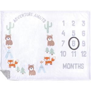 image:imageHudson Baby Unisex Baby Plush Holiday and Milestone Blanket Girl Adventure Awaits One SizeAdventure Awaits