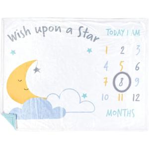 image:imageHudson Baby Unisex Baby Plush Holiday and Milestone Blanket Girl Adventure Awaits One SizeWish Upon a Star