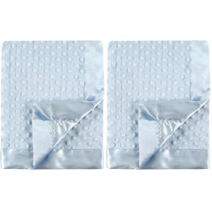 image:imageHudson Baby Unisex Baby Plush Mink Blanket Powder Blue One Size Pack of 2