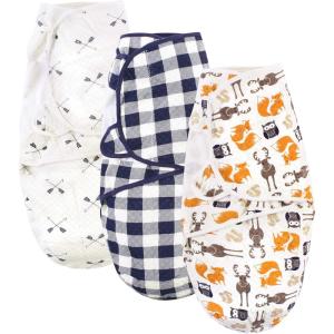 image:imageHudson Baby Unisex Baby Quilted Cotton Swaddle Wrap 3pk Rose Leopard 03 MonthsBoy Forest