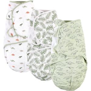 image:imageHudson Baby Unisex Baby Quilted Cotton Swaddle Wrap 3pk Rose Leopard 03 MonthsDinosaur