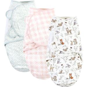 image:imageHudson Baby Unisex Baby Quilted Cotton Swaddle Wrap 3pk Rose Leopard 03 MonthsEnchanted Forest