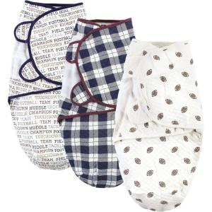 image:imageHudson Baby Unisex Baby Quilted Cotton Swaddle Wrap 3pk Rose Leopard 03 MonthsFootball
