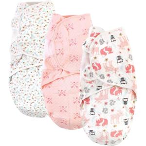 image:imageHudson Baby Unisex Baby Quilted Cotton Swaddle Wrap 3pk Rose Leopard 03 MonthsGirl Forest