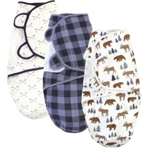 image:imageHudson Baby Unisex Baby Quilted Cotton Swaddle Wrap 3pk Rose Leopard 03 MonthsMoose Bear