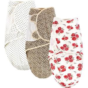 image:imageHudson Baby Unisex Baby Quilted Cotton Swaddle Wrap 3pk Rose Leopard 03 MonthsRose Leopard