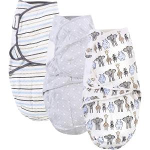 image:imageHudson Baby Unisex Baby Quilted Cotton Swaddle Wrap 3pk Rose Leopard 03 MonthsRoyal Safari