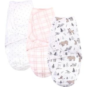 image:imageHudson Baby Unisex Baby Quilted Cotton Swaddle Wrap 3pk Rose Leopard 03 MonthsWinter Forest