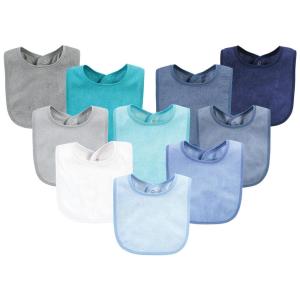 image:imageHudson Baby Unisex Baby Rayon from Bamboo Bib with Waterproof Lining 10pk Blue Teal One SizeBlue Teal
