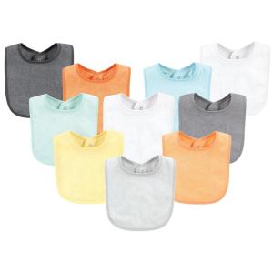 image:imageHudson Baby Unisex Baby Rayon from Bamboo Bib with Waterproof Lining 10pk Blue Teal One SizeMint Orange