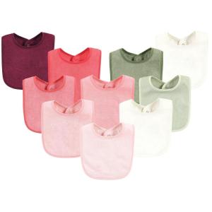 image:imageHudson Baby Unisex Baby Rayon from Bamboo Bib with Waterproof Lining 10pk Gray White One SizePink Sage