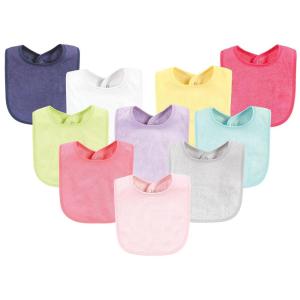 image:imageHudson Baby Unisex Baby Rayon from Bamboo Bib with Waterproof Lining 10pk Gray White One SizePink Yellow