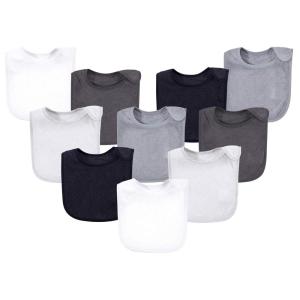image:imageHudson Baby Unisex Baby Rayon from Bamboo Terry Bibs Purple Mint One SizeBlack White