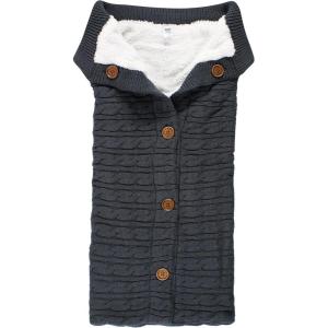 image:imageHudson Baby Unisex Baby Sherpa Knitted Baby Lounge Stroller Wrap Sack Blushing Bride One SizeCharcoal