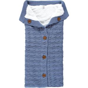 image:imageHudson Baby Unisex Baby Sherpa Knitted Baby Lounge Stroller Wrap Sack Blushing Bride One SizeCoronet Blue