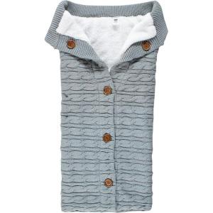 image:imageHudson Baby Unisex Baby Sherpa Knitted Baby Lounge Stroller Wrap Sack Blushing Bride One SizeGray