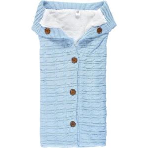 image:imageHudson Baby Unisex Baby Sherpa Knitted Baby Lounge Stroller Wrap Sack Blushing Bride One SizeLight Blue