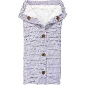 image:imageHudson Baby Unisex Baby Sherpa Knitted Baby Lounge Stroller Wrap Sack Blushing Bride One SizeLilac