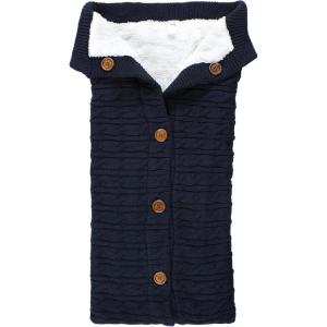 image:imageHudson Baby Unisex Baby Sherpa Knitted Baby Lounge Stroller Wrap Sack Blushing Bride One SizeNavy