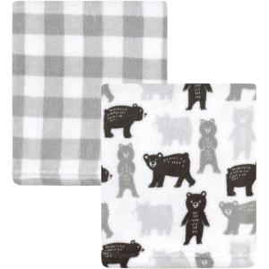 image:imageHudson Baby Unisex Baby Silky Plush and Coral Fleece Blanket Girl Farm Animals 30x36 inchesBears and Plaid