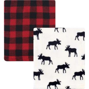 image:imageHudson Baby Unisex Baby Silky Plush and Coral Fleece Blanket Girl Farm Animals 30x36 inchesBuffalo Plaid Moose