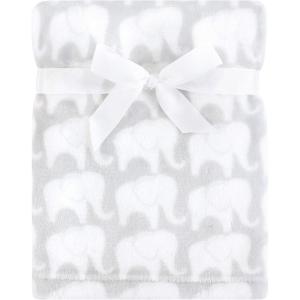 image:imageHudson Baby Unisex Baby Silky Plush and Coral Fleece Blanket Girl Farm Animals 30x36 inchesGray Elephant