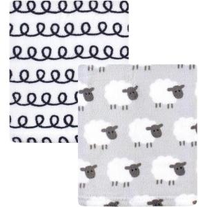image:imageHudson Baby Unisex Baby Silky Plush and Coral Fleece Blanket Girl Farm Animals 30x36 inchesGray Sheep