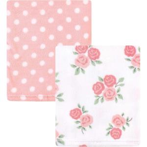 image:imageHudson Baby Unisex Baby Silky Plush and Coral Fleece Blanket Girl Farm Animals 30x36 inchesSoft Pink Roses