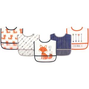 image:imageHudson Baby Unisex Baby Waterproof PEVA Bibs Latte One SizeFox
