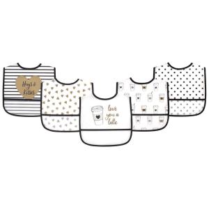 image:imageHudson Baby Unisex Baby Waterproof PEVA Bibs Latte One SizeLatte